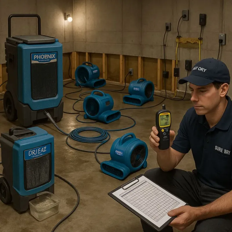 Structural Drying and Dehumidification process in Eagle Mountain, TX